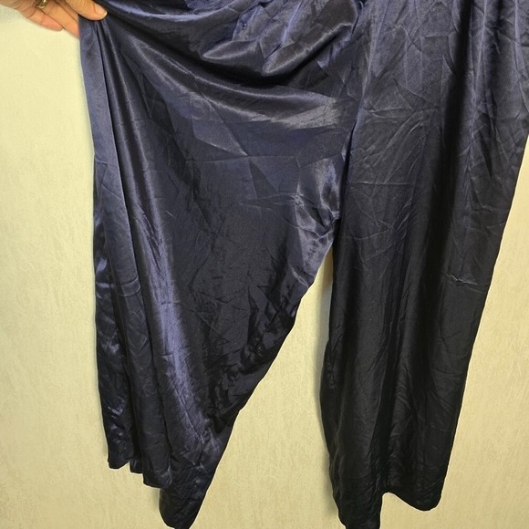 Victoria's Secret Jumpsuit Lingerie M/L Vintage Gold Label VNeck Wide Leg Satiny - Picture 9 of 14